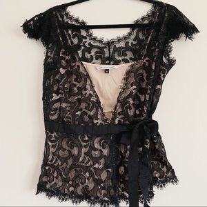 ☀️ Diane Von Furstenberg Lace Wrap Blouse